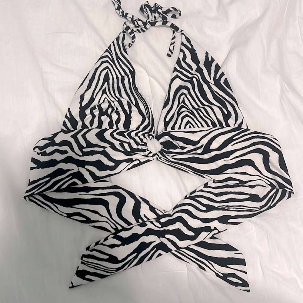 Cropped Zebra Print Top